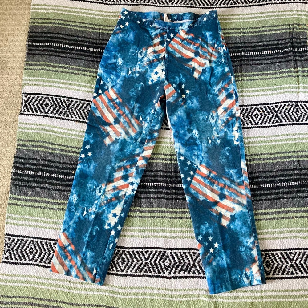 vintage American flag high waisted pants